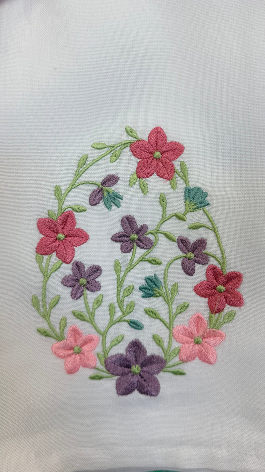 Floral Egg Tea Towel