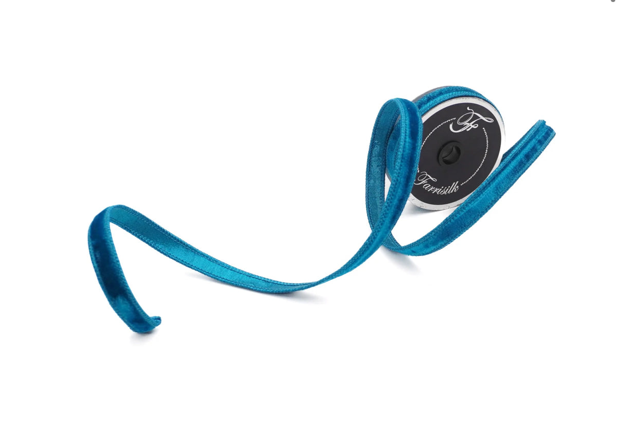 .75” Velvet Luster Turquoise Ribbon