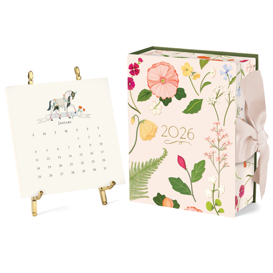 2026 Classic Desk Calendar: Silver Easel