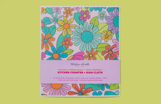 Flower Garden Biodegradable Dish Cloth