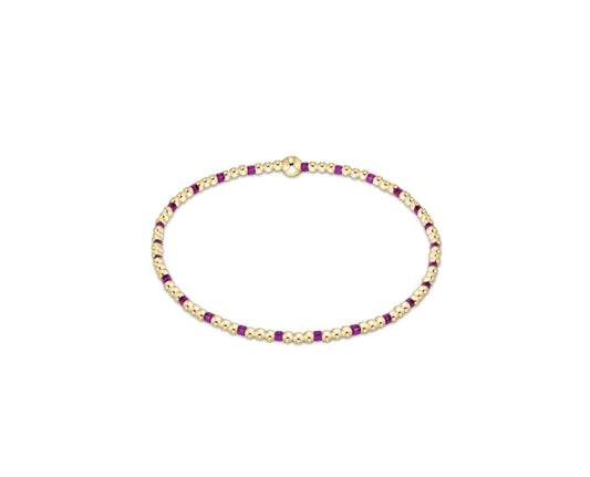 Hope Sincerity Pattern 2mm Bead Bracelet- Fuchsia
