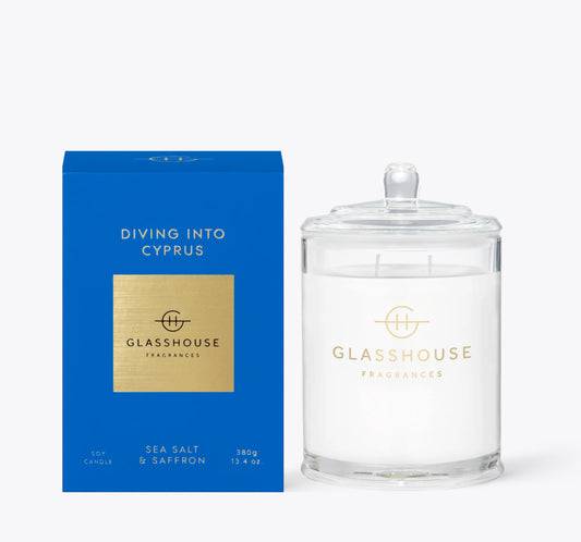 Diving into Cyprus 13.4oz Candle - Glasshouse Fragrances