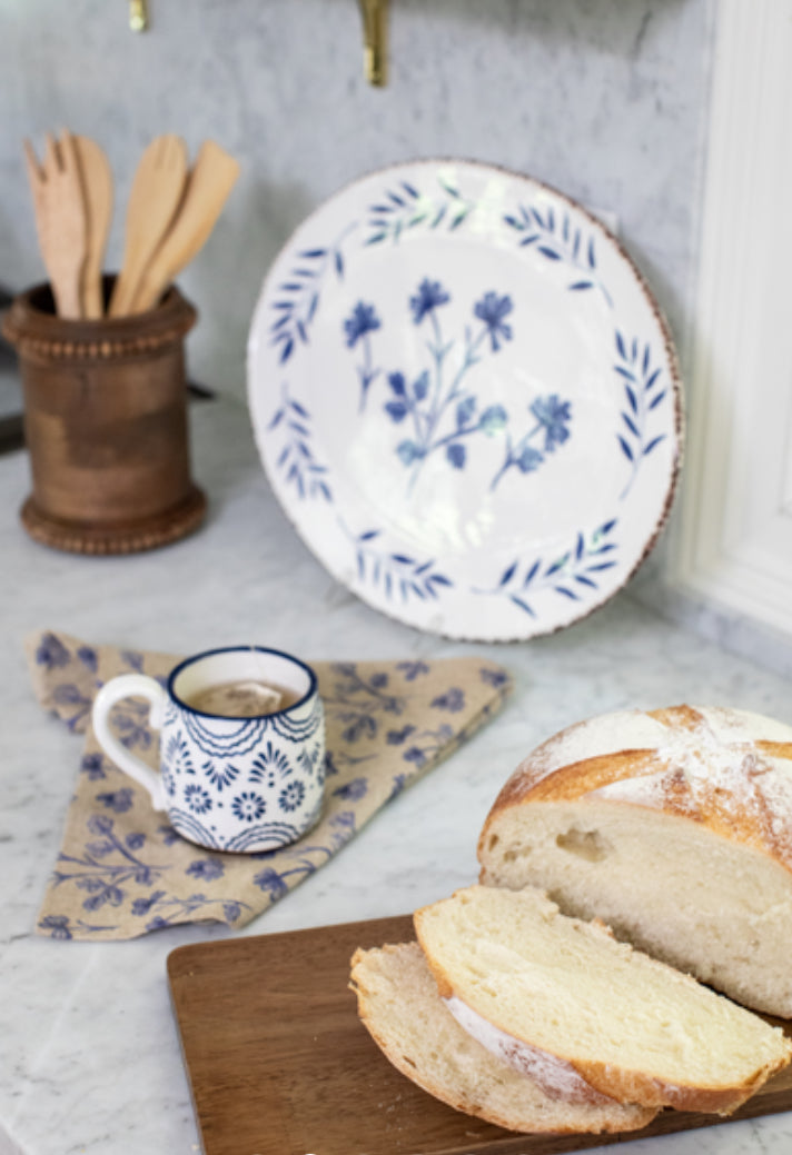 Blue Floral Cloth Napkins