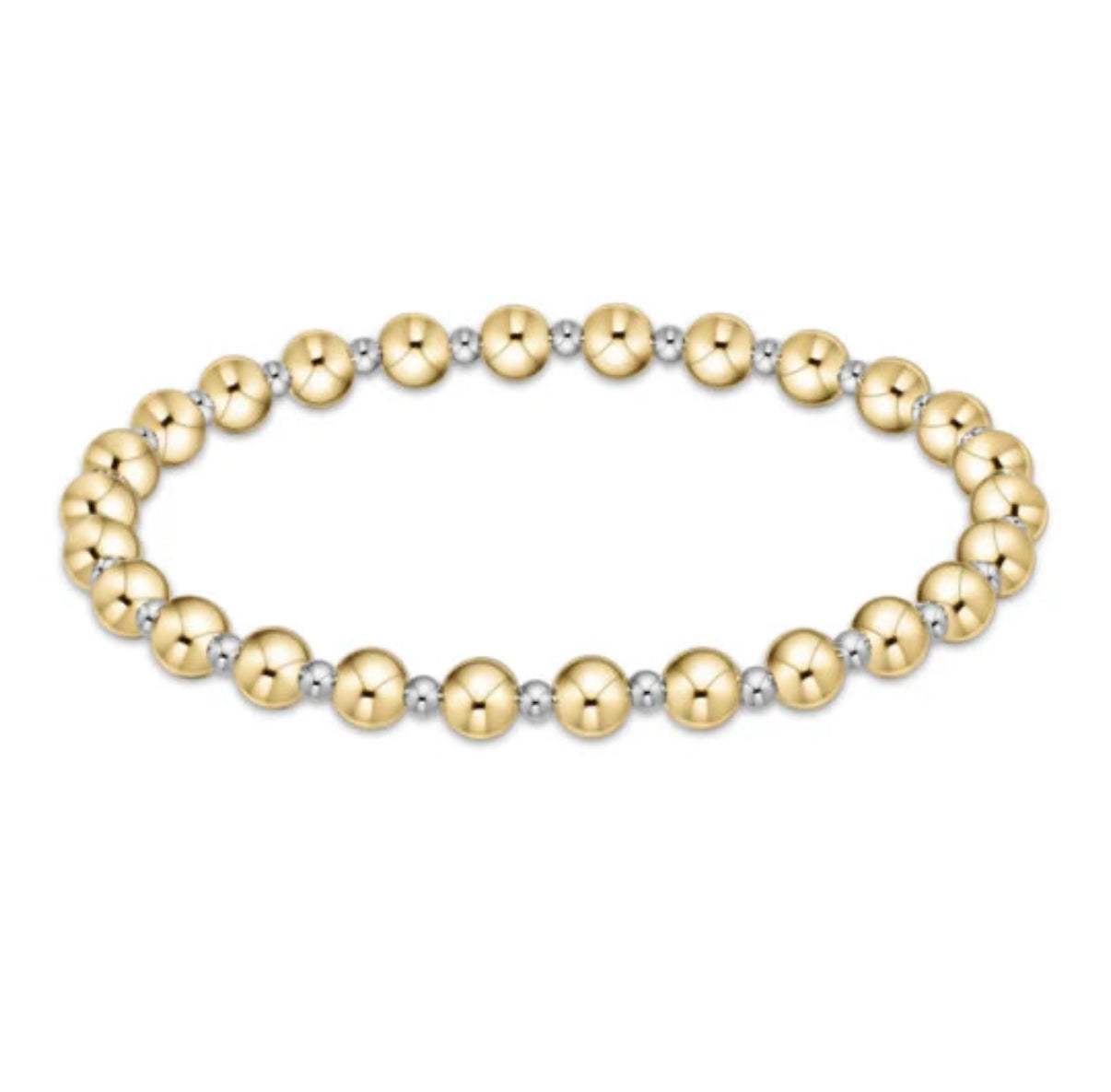 Classic Grateful Pattern 5mm Bead Bracelet - Mixed Metal
