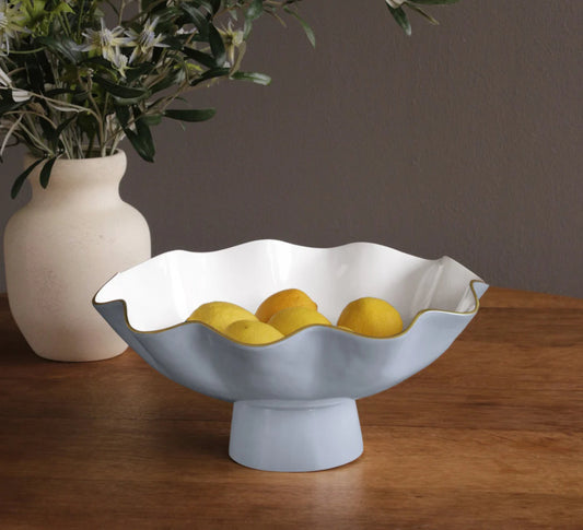 ENCANTO Carola Large Pedestal- Periwinkle and White