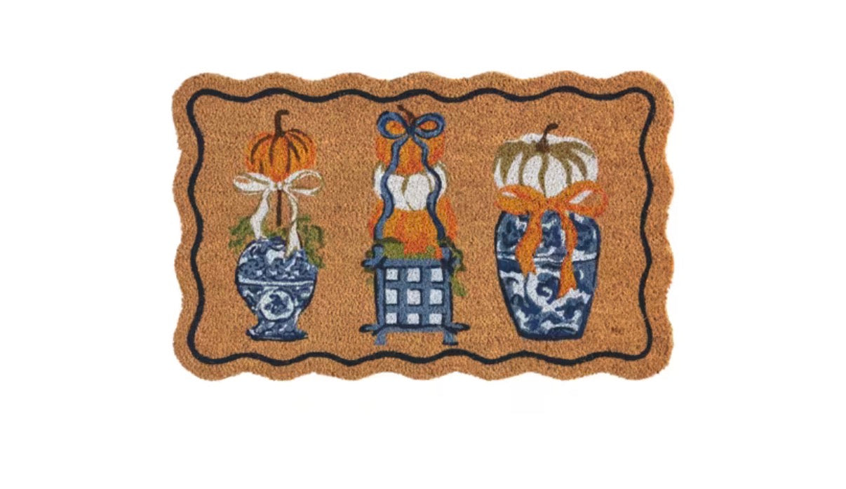 Topiary Pumpkin Door Mat