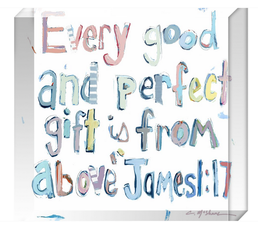 "James 1:17" acrylic block BLUES