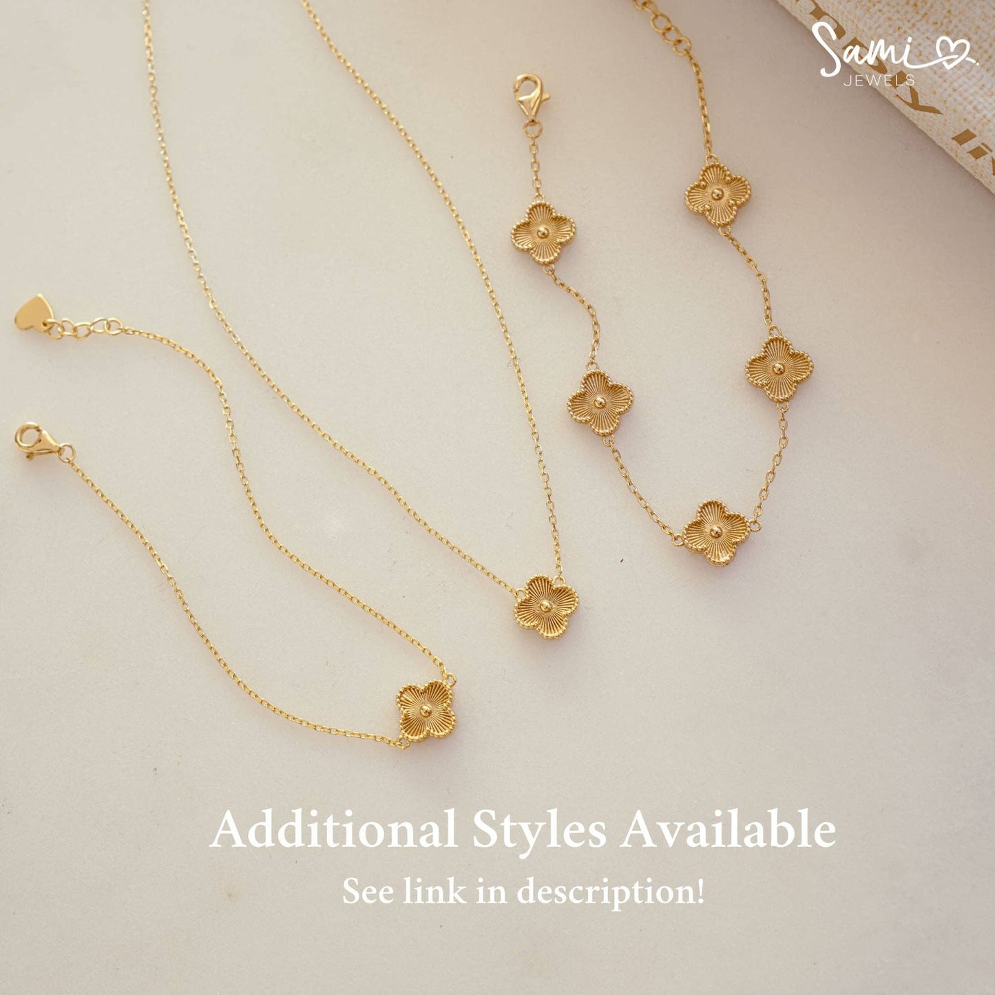 Ella Four Leaf Clover Necklace: Gold