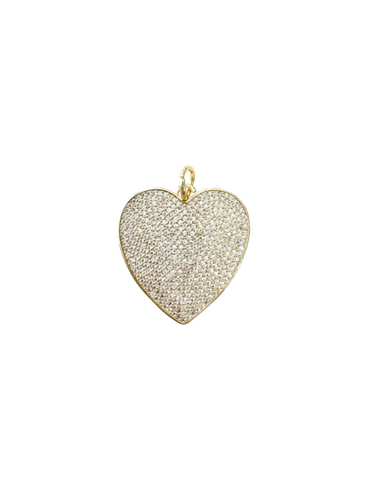 Large Pave Heart Scarf Charm - Leah Heart