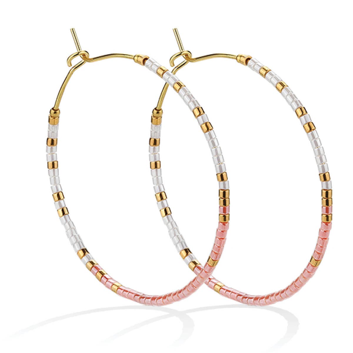 Miyuki Delica Hoop Earrings: Multi