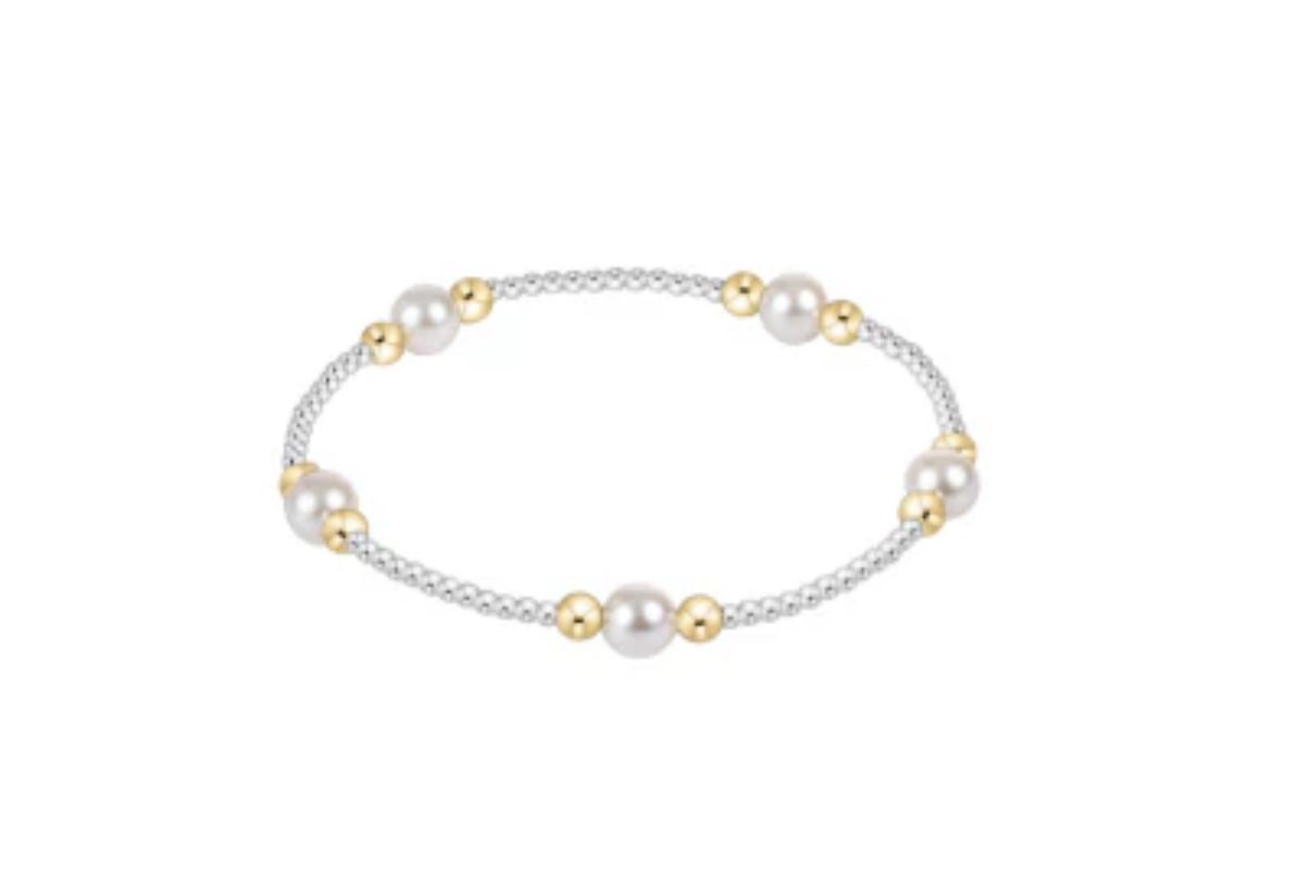 Purpose 6mm Pearl Bead Bracelet- Mixed Metal