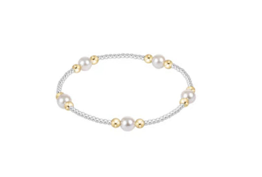 Purpose 6mm Pearl Bead Bracelet- Mixed Metal