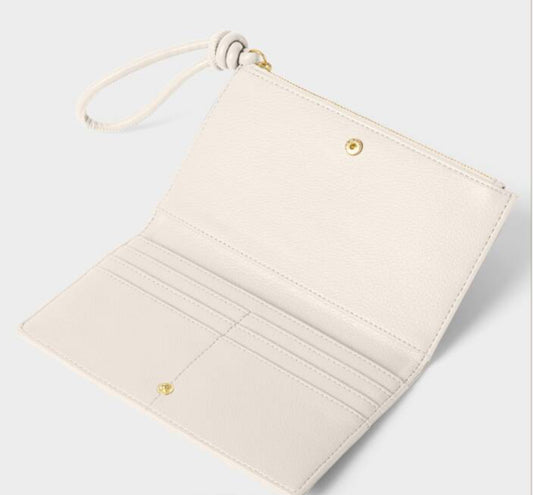 Asha Fold Out Wristlet- Cream