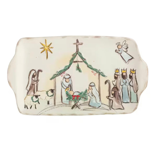 Nativity Stoneware Platter