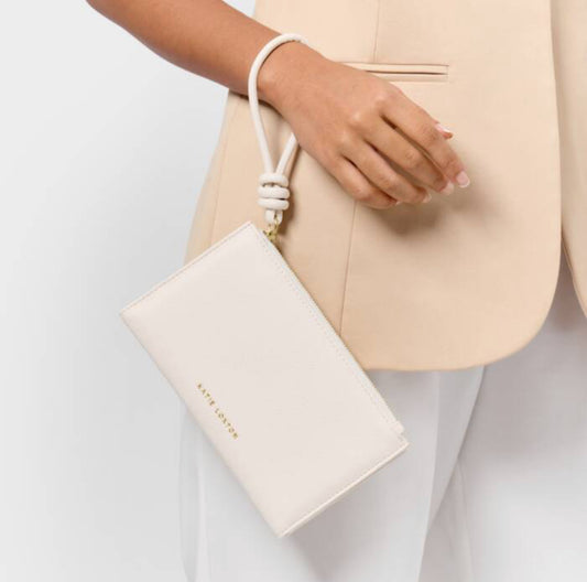 Asha Fold Out Wristlet- Cream