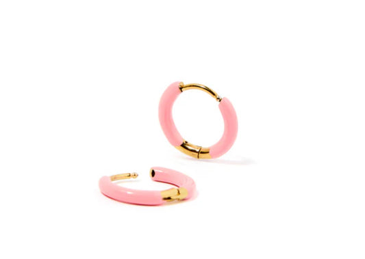 Huggie Earrings - Scarlett Hoop Pink