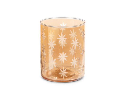 Etched Gold Votive Holder