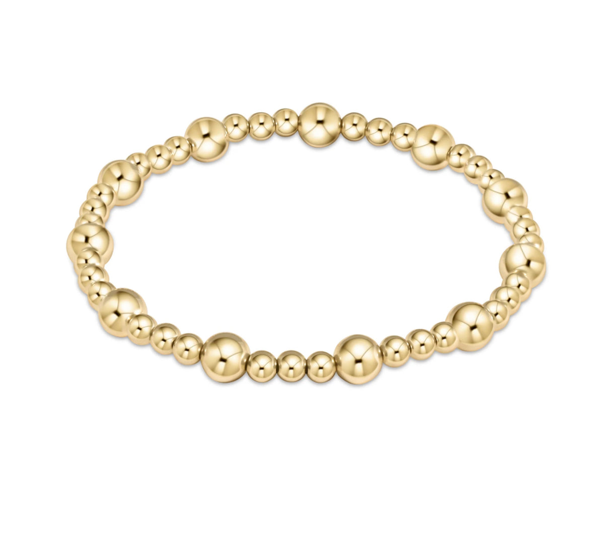 Extends Classic Sincerity Pattern 6mm Bead Bracelet- Gold