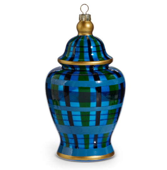 6" Plaid Ginger Jar Ornament