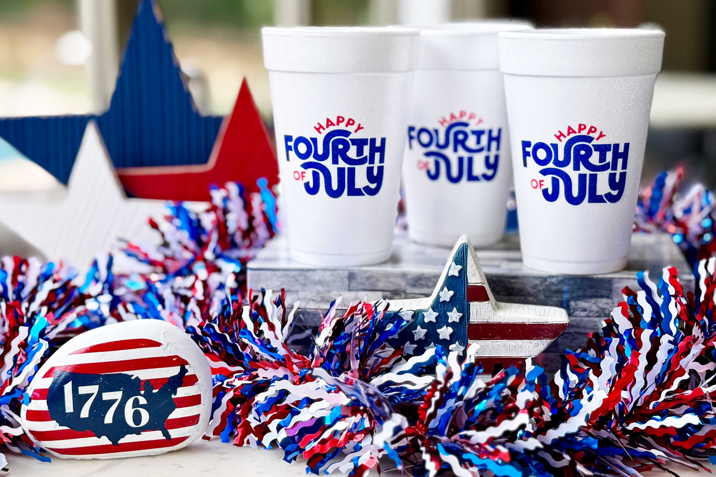 July 4th/Patriotic-Groovy July 4th Foam Cup(10 ct)