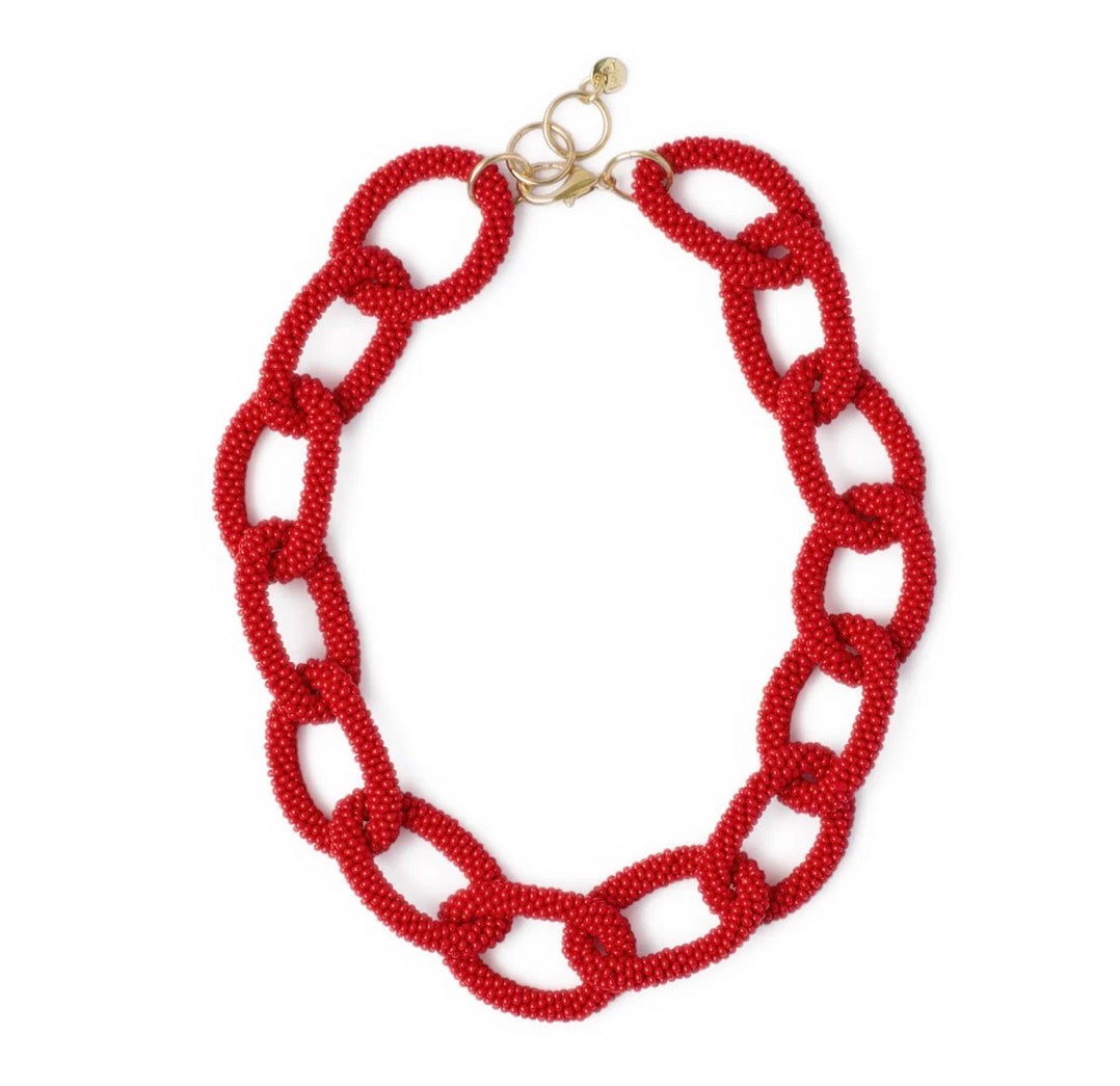JENNA CHAIN LINK BEADED NECKLACE