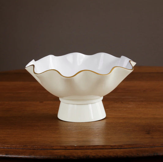 ENCANTO Carola Small Pedestal- Cream and White