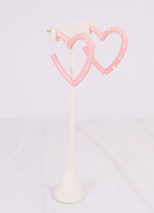 Admirer Pearl Heart Earring LIGHT PINK