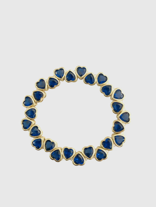Heart Stretch Bracelet- Blue