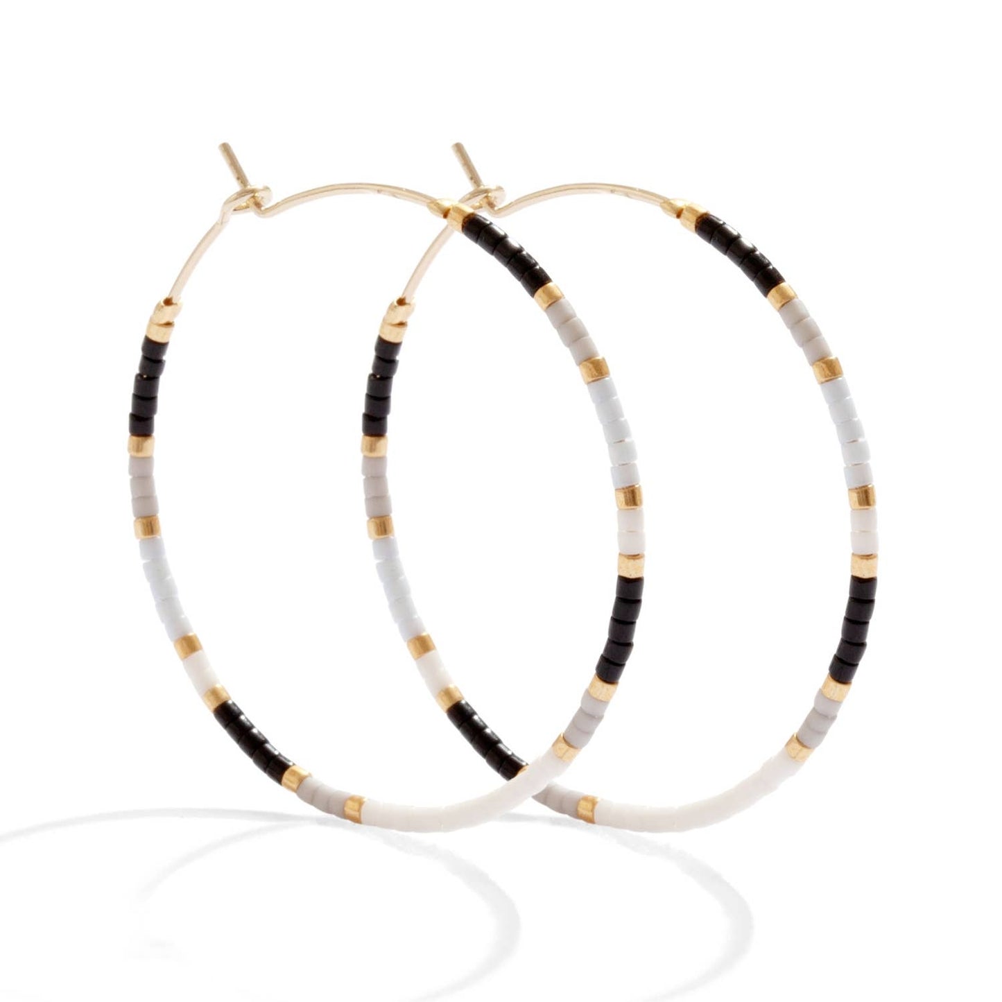 Miyuki Delica Hoop Earrings: Multi