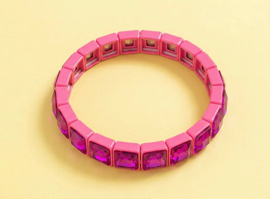 Enamel Stretch Bracelet- Libby