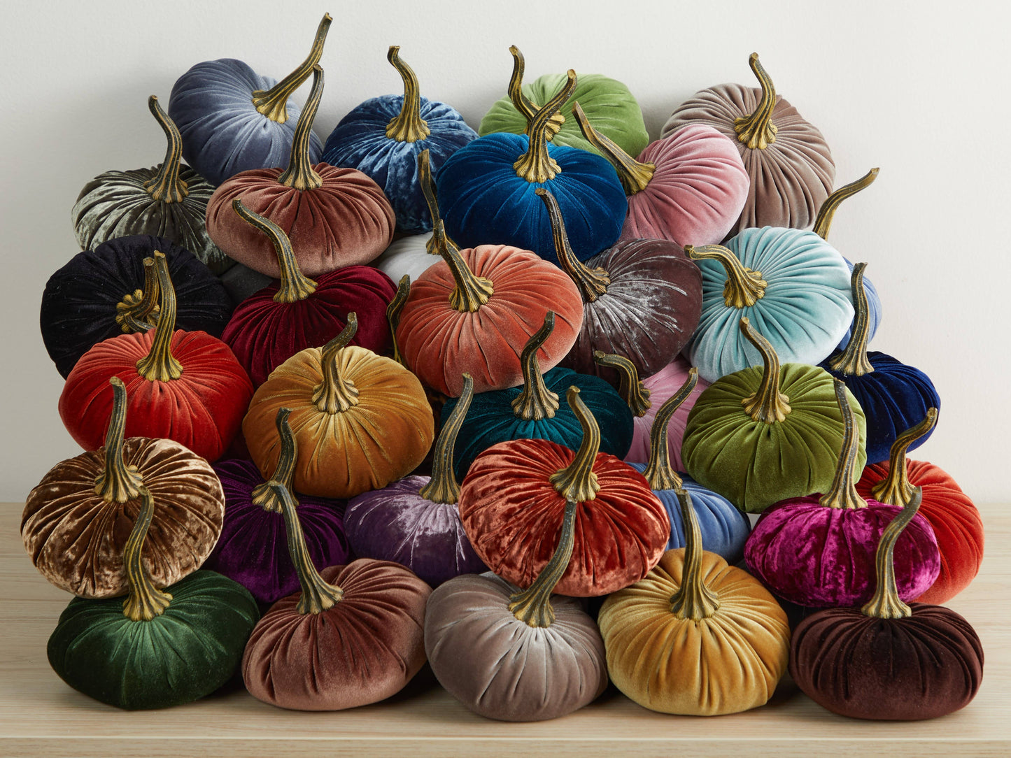 Pumpkin Large Velvet, Fall Mantel Decor, Halloween Table: Olive