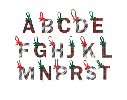 Tartan Acrylic Initial Ornament