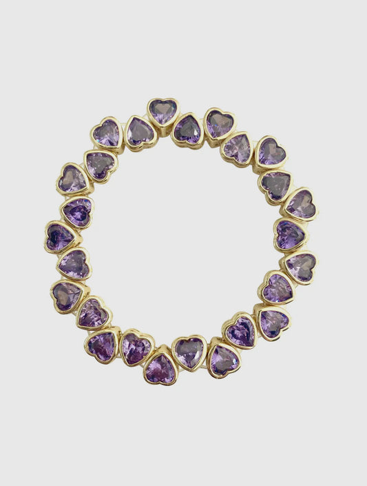 Heart Stretch Bracelet- Lilac
