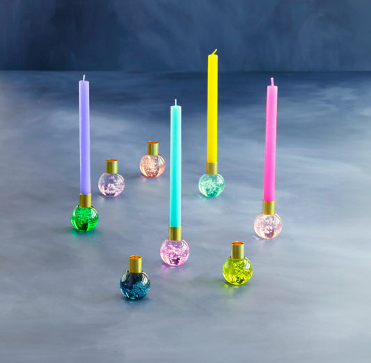 Crystal Ball Taper Candle Holders
