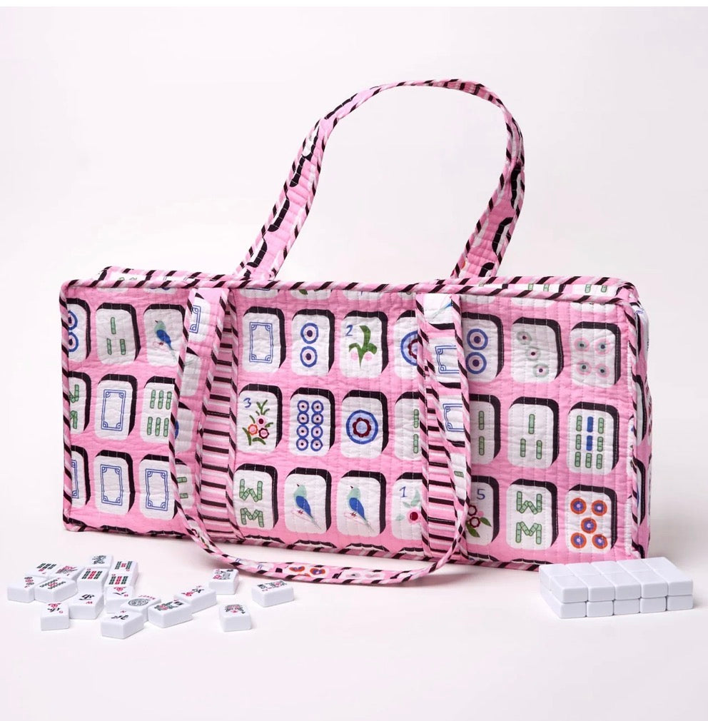KAYA MAHJONG ZIPPERED GAME BAG PINK