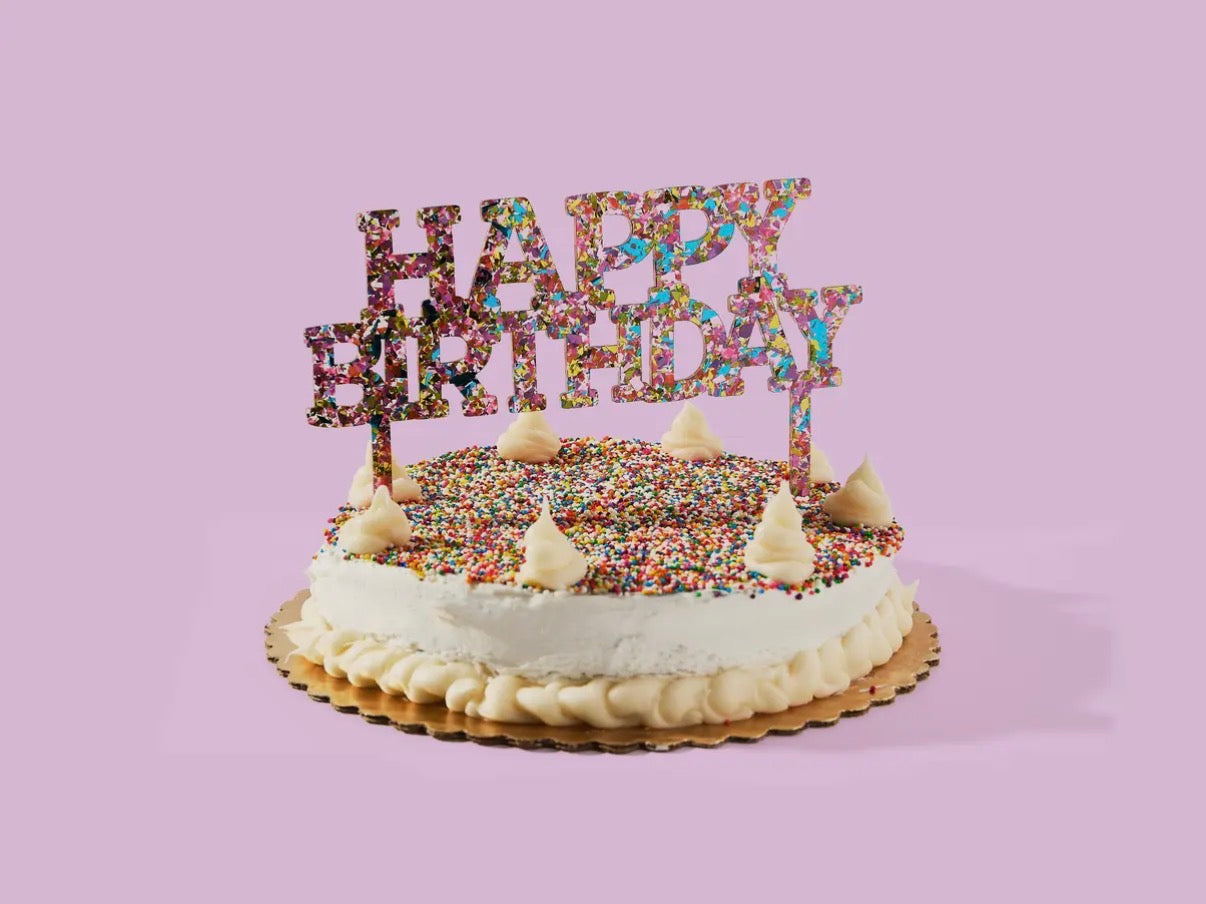 Confetti Cake Topper- Happy Birthday