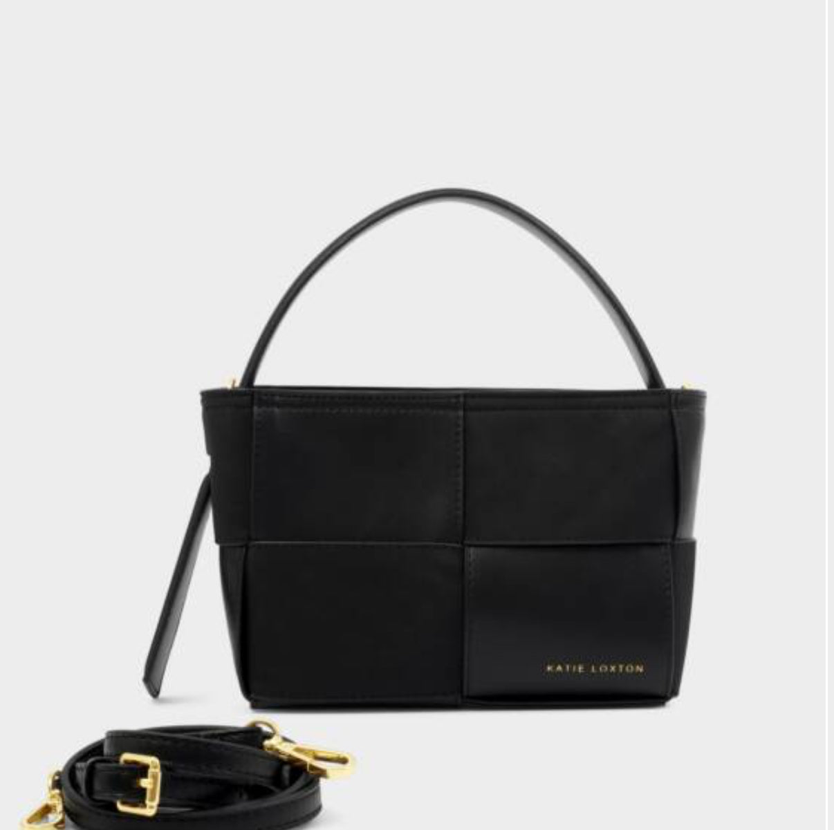 Taya Woven Top Handle Bag- Black