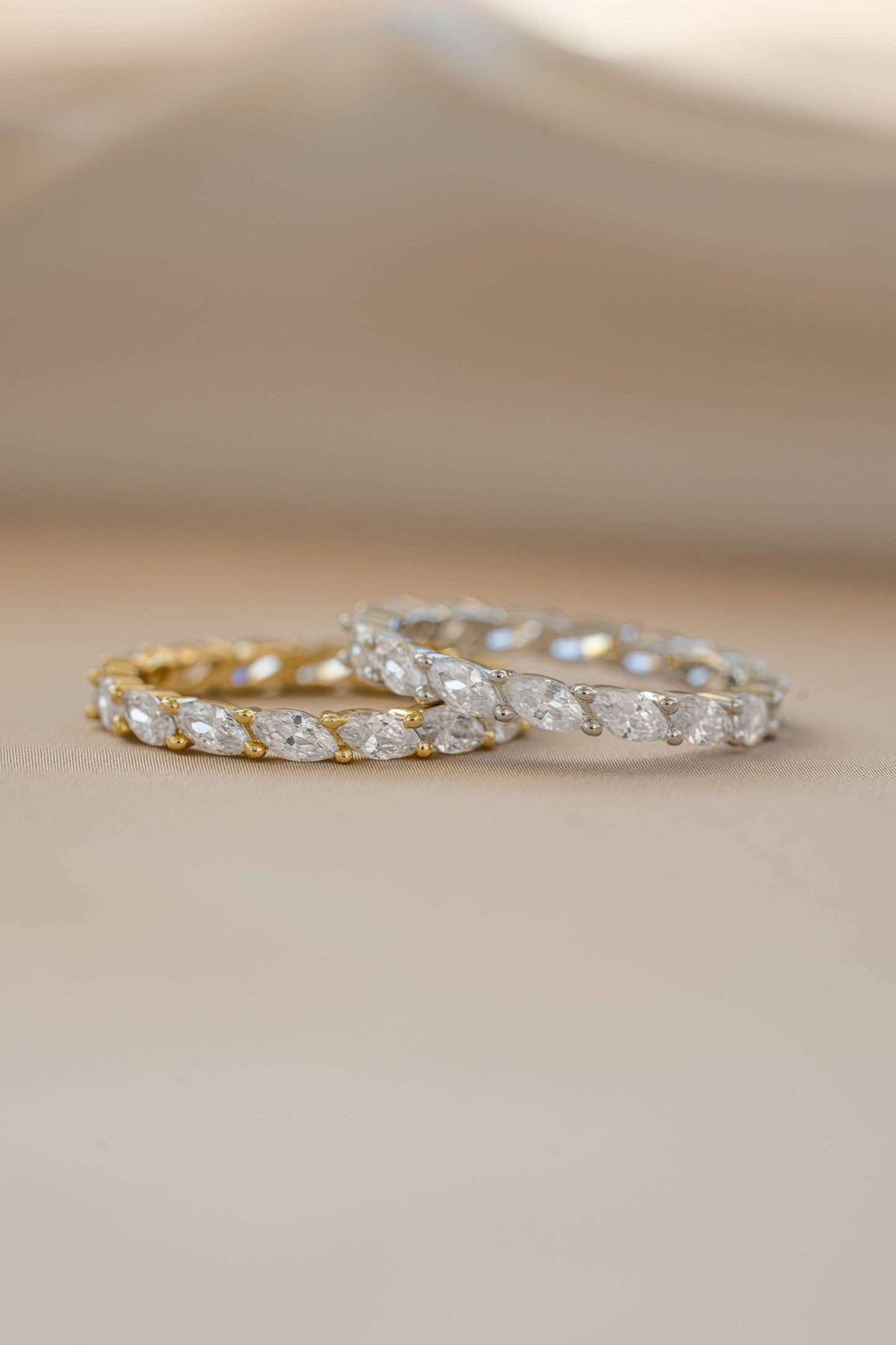 Marquise Eternity Ring: Gold / 5