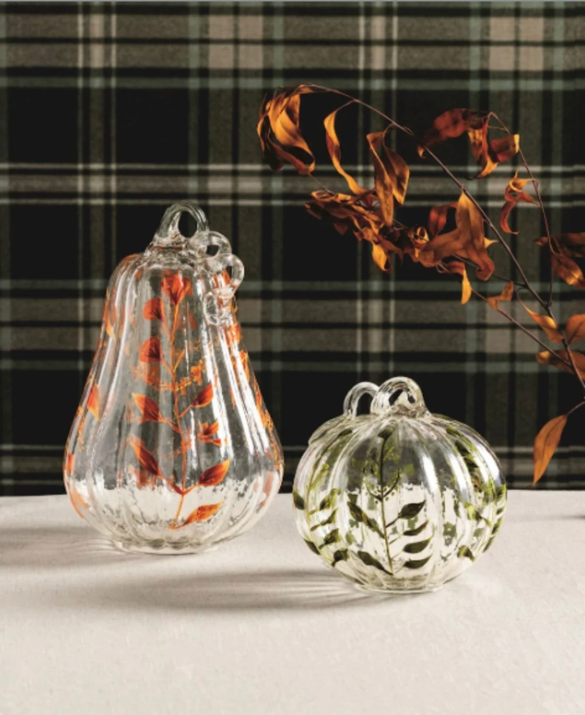 Painted Glass Pumpkin