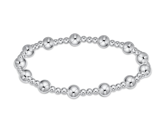 Extends Classic Sincerity Pattern 6mm Bead Bracelet- Sterling