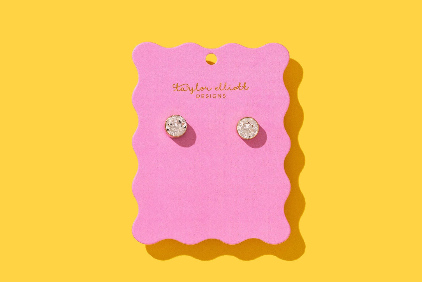 Stud Earrings - Gold-Plated w/ Large Bezel Gems - Maren