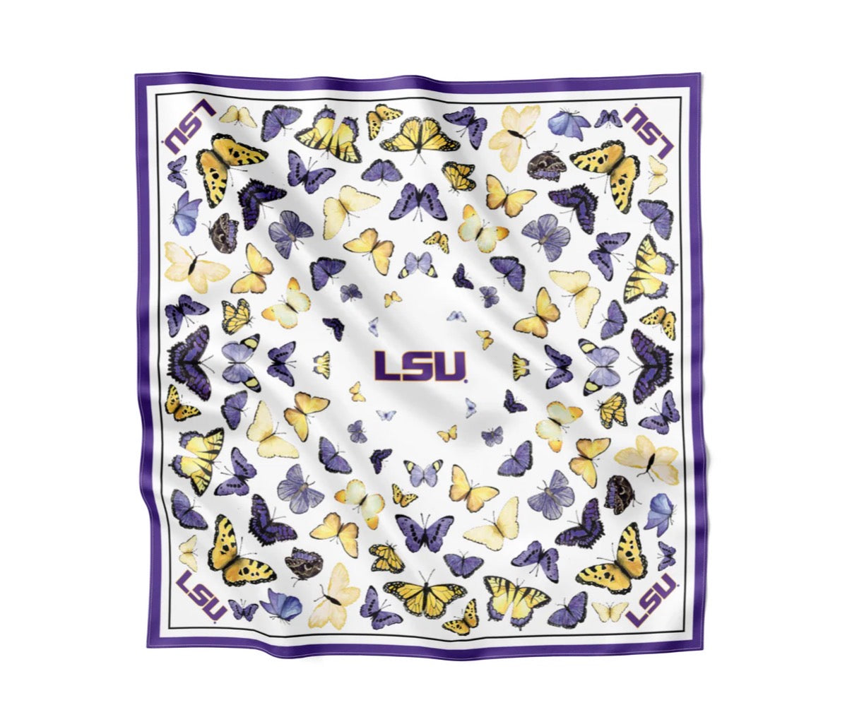 LSU SQUARE SILK SCARF