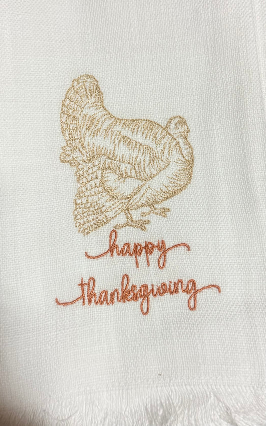 Turkey Thanksgiving Tea Towel