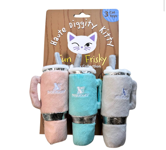 Haute Diggity Kitty Snuggly Cup 3-Pack (Teal, Ivory, Blush)