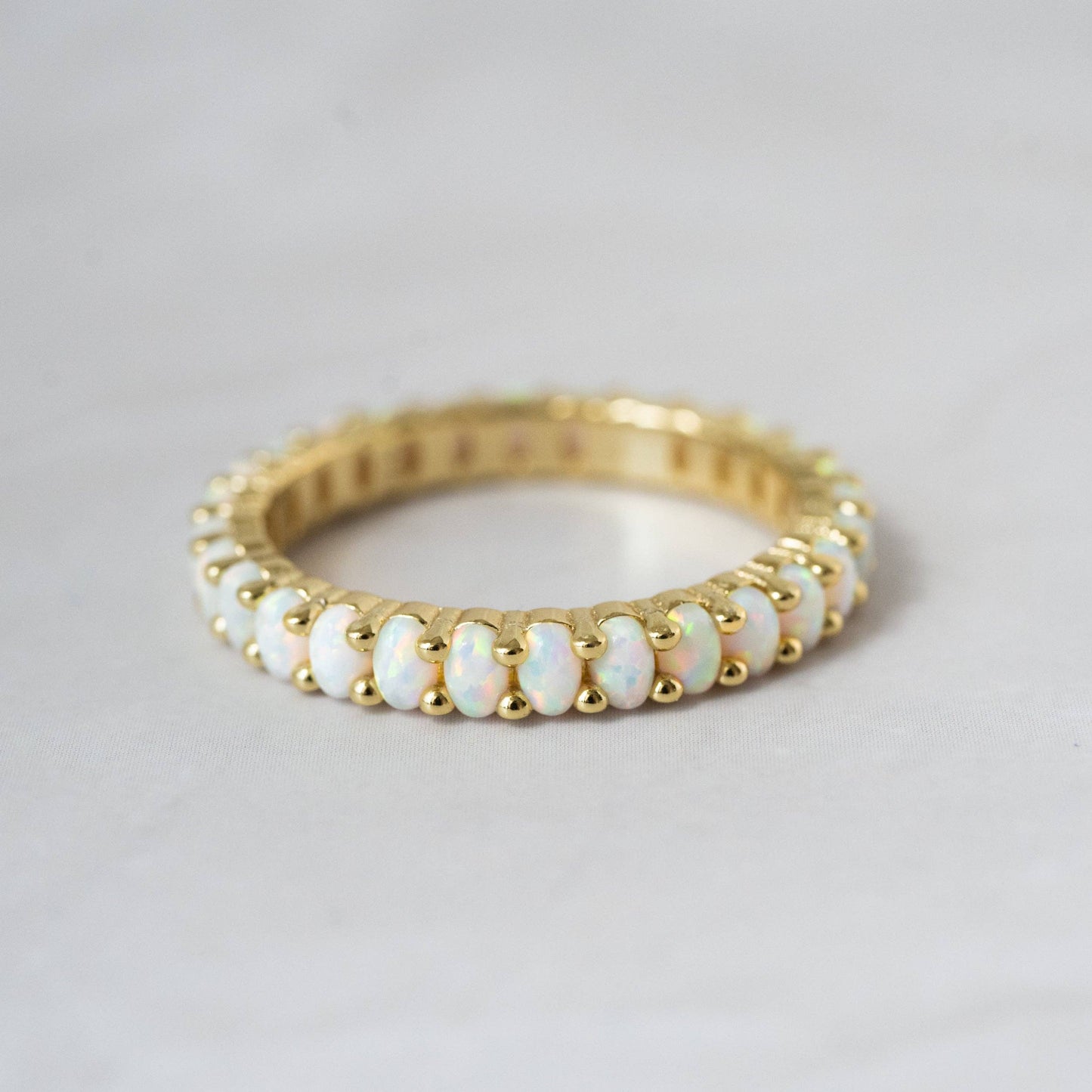 Opal Eternity Ring: Gold / 5