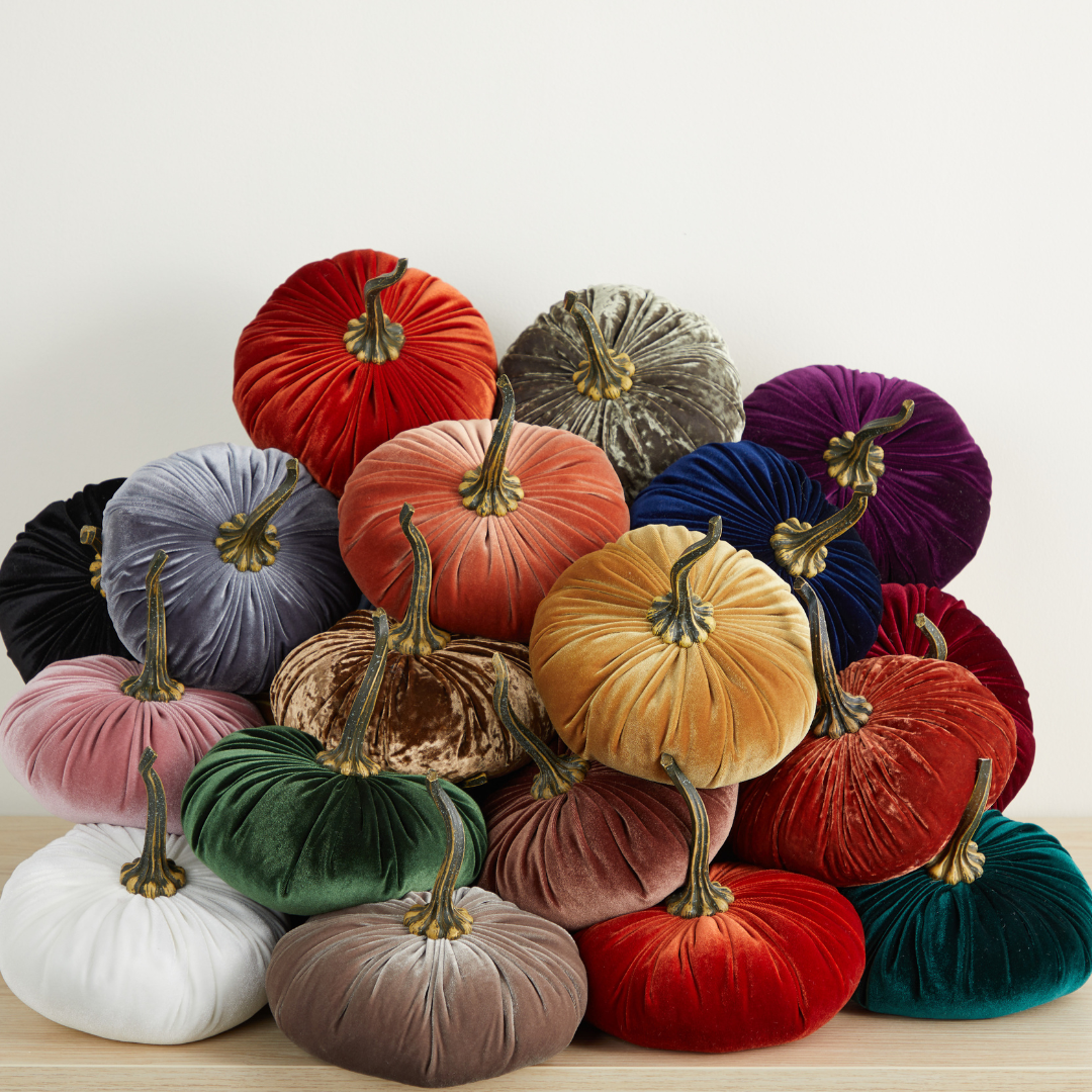 Pumpkin Extra Large Velvet, Fall Accent, Thoughtful Gift: Olive