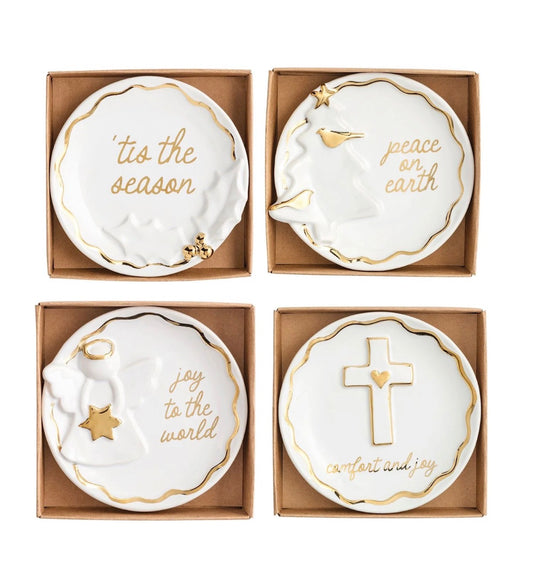 Gold Christmas Trinket Dish