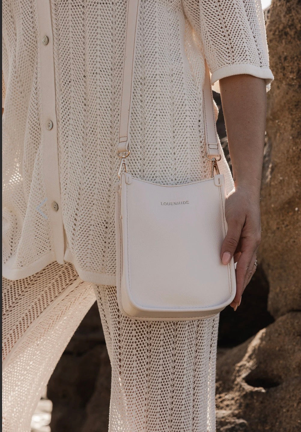 Parker Logo Crossbody- Vanilla