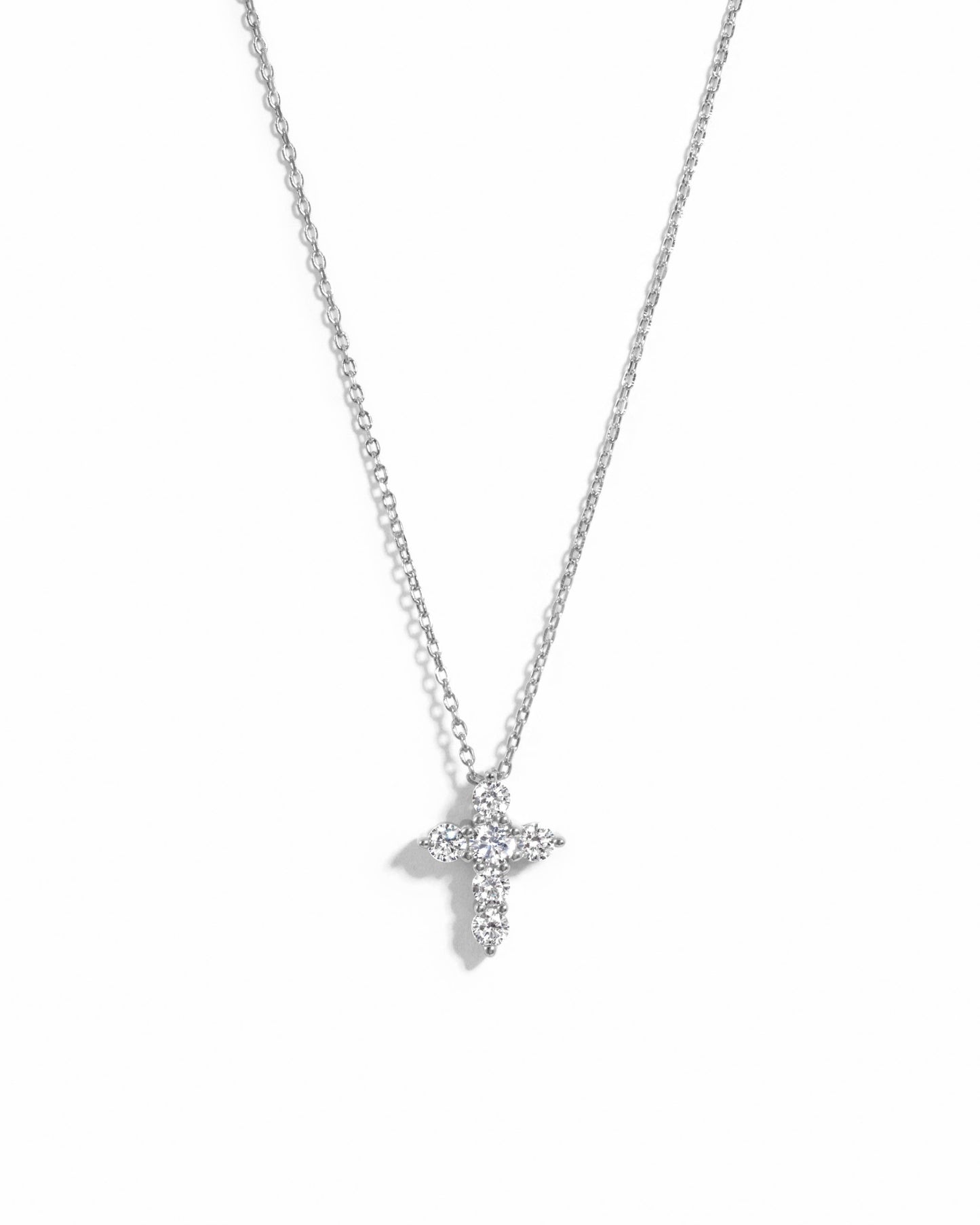 Small Studded Cross Necklace: Gold