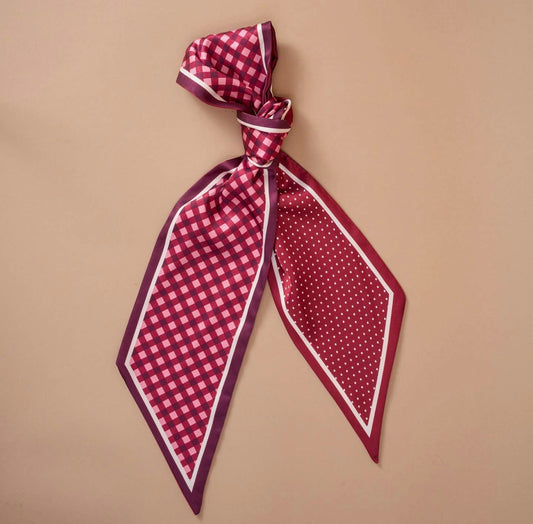 Twirl & Tie Scarf Accessory- Gingham Red